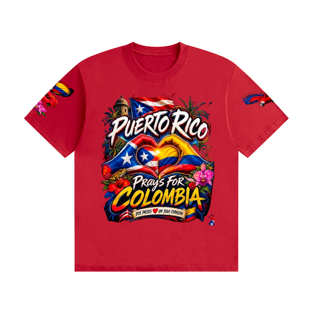 Puerto Rico Prays for Colombia  – Unidos de Corazón T-Shirt Unisex Seamless Cotton T-Shirt
