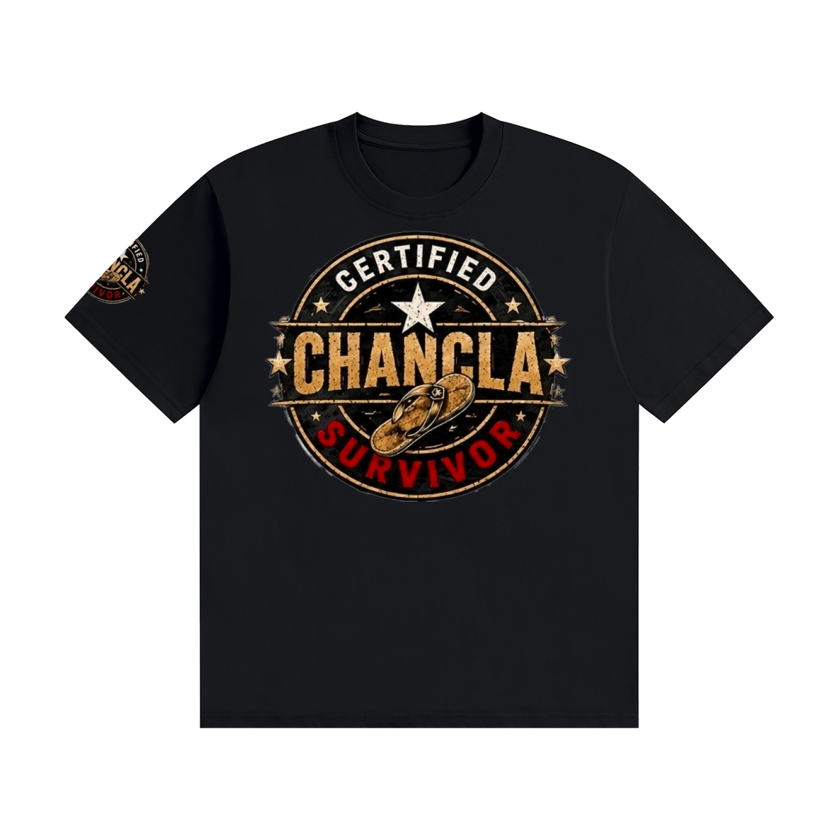 Certified Chancla Survivor T-Shirt – Funny Latino & Puerto Rican Culture Tee T-Shirt