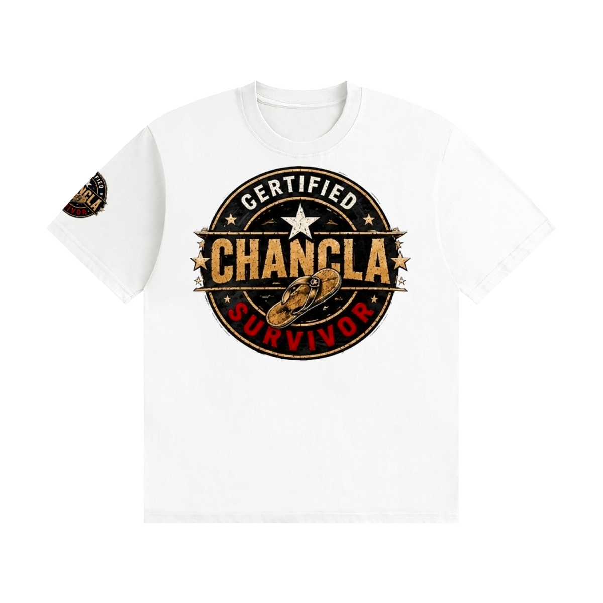 Certified Chancla Survivor T-Shirt – Funny Latino & Puerto Rican Culture Tee T-Shirt
