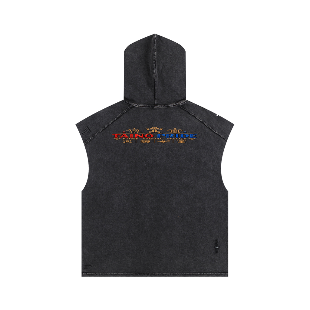 Puerto Rico Pride Snow-Washed Boxy Hooded Tank Top Snow Washed Boxy Hooded Tank Top