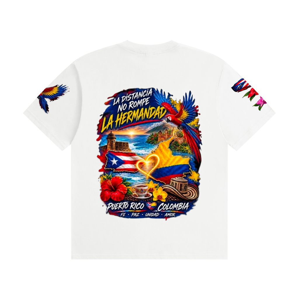 Puerto Rico Prays for Colombia  – Unidos de Corazón T-Shirt Unisex Seamless Cotton T-Shirt