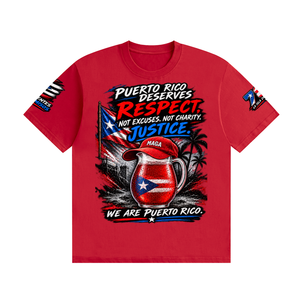 Puerto Rico Deserves Respect – Justice, Resilience & Puerto Rican Pride Graphic Tee Unisex Seamless Cotton T-Shirt