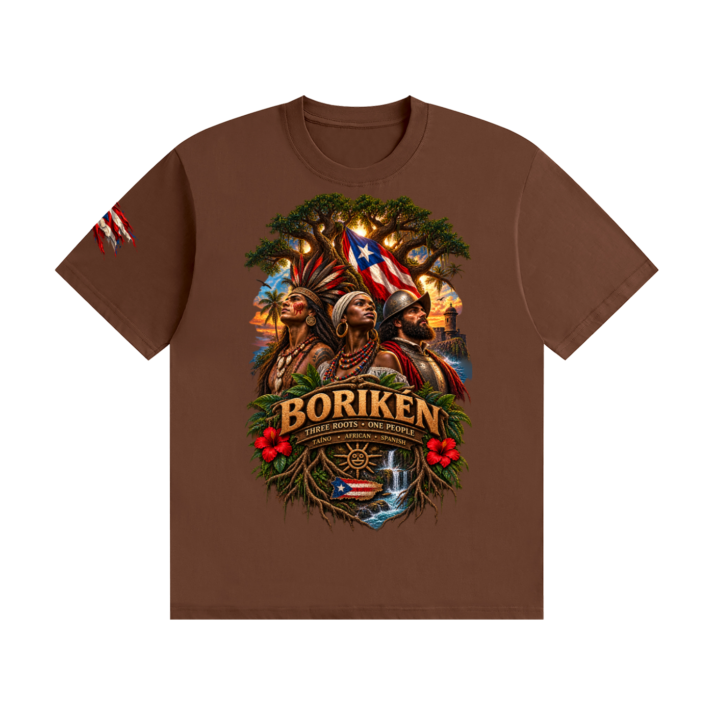 BORIKÉN Puerto Rico Heritage Unisex T-Shirt | Roots, Culture & Ancestral Pride Tee Unisex Seamless Cotton T-Shirt