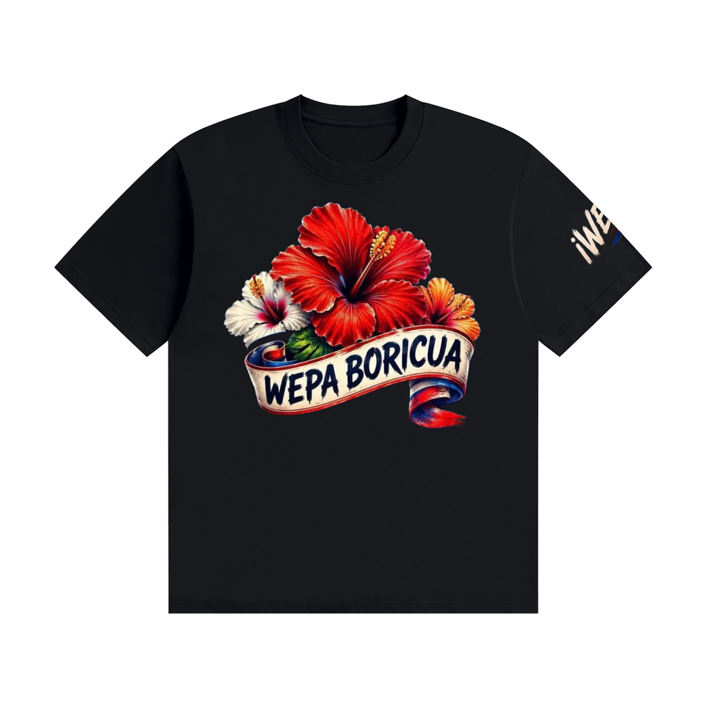 WEPA BORICUA Hibiscus Puerto Rico Unisex T-Shirt  Unisex Seamless Cotton T-Shirt
