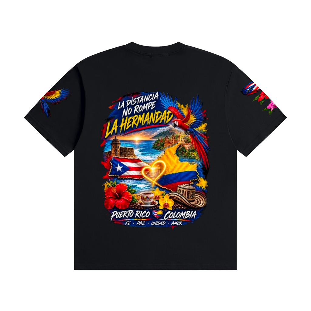 Puerto Rico Prays for Colombia  – Unidos de Corazón T-Shirt Unisex Seamless Cotton T-Shirt