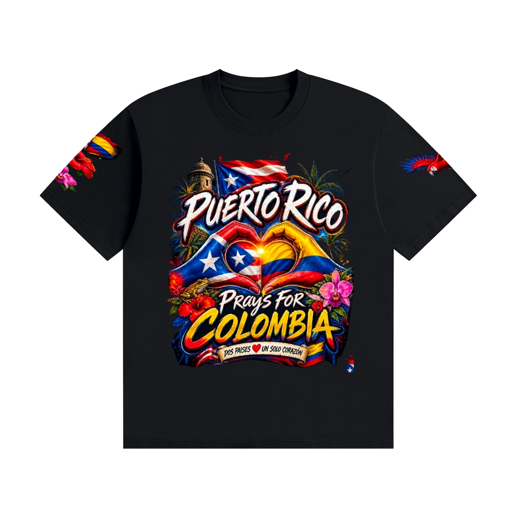Puerto Rico Prays for Colombia  – Unidos de Corazón T-Shirt Unisex Seamless Cotton T-Shirt