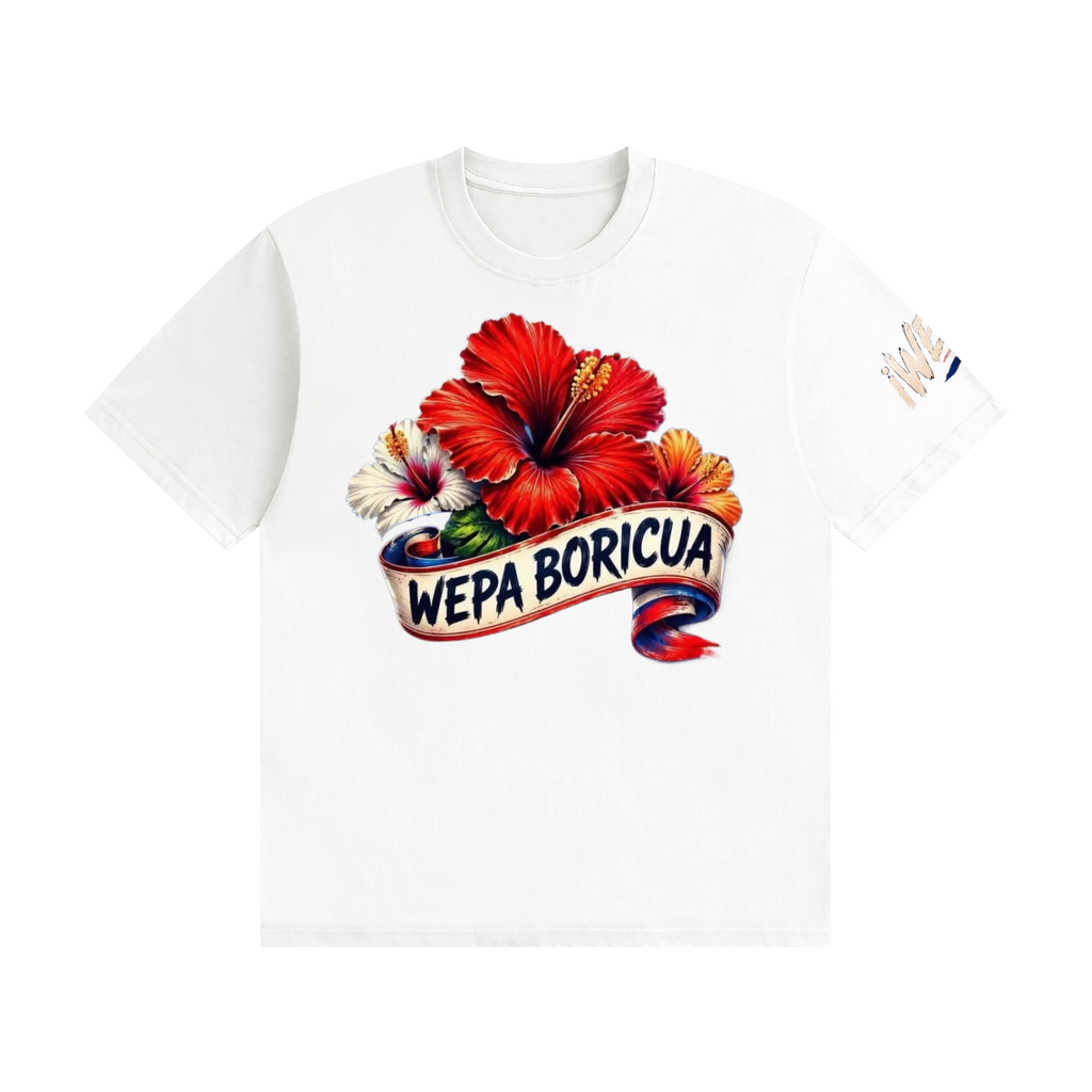 WEPA BORICUA Hibiscus Puerto Rico Unisex T-Shirt  Unisex Seamless Cotton T-Shirt