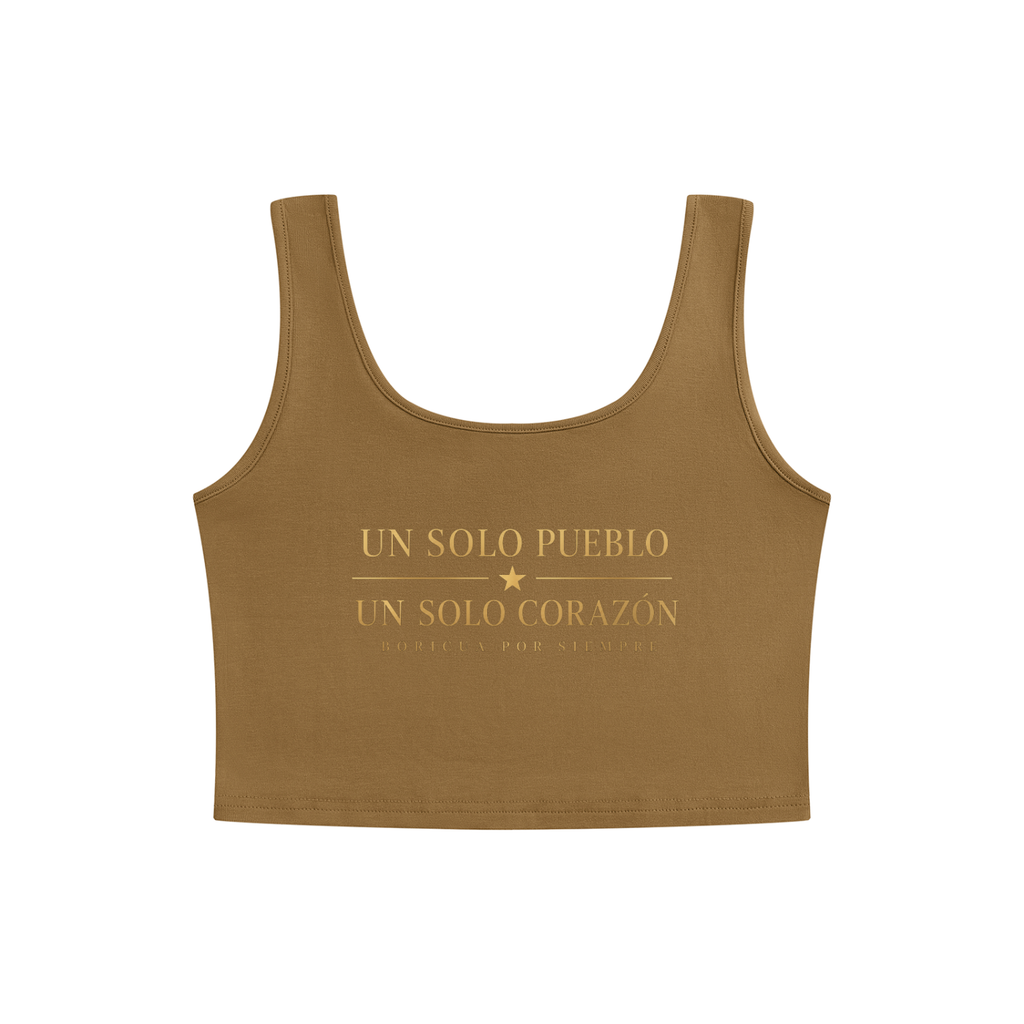 Puerto Rico Heartbeat Women’s Crop Tank Top Women's Cropped Tank Top