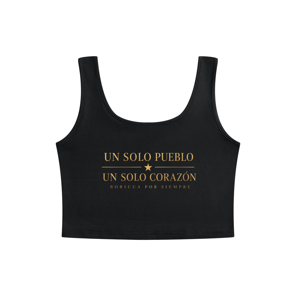 Puerto Rico Heartbeat Women’s Crop Tank Top Women's Cropped Tank Top