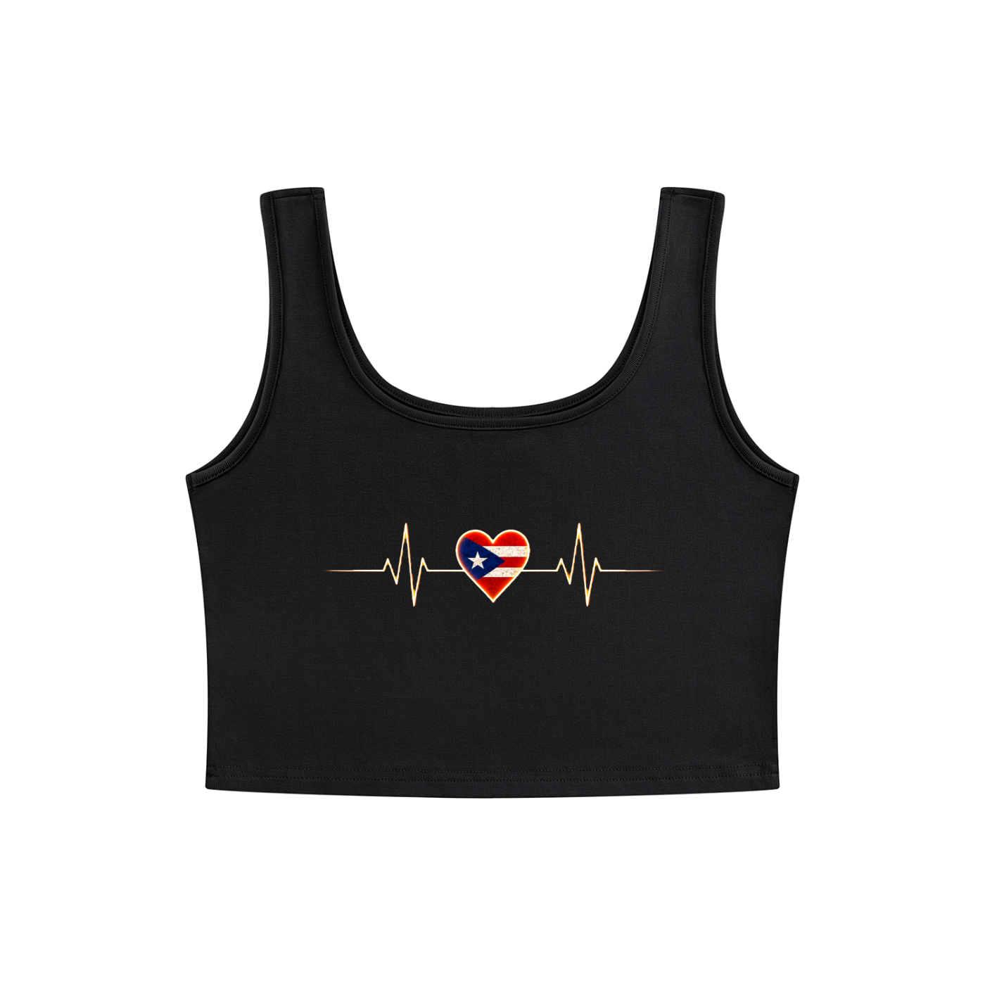 Puerto Rico Heartbeat Women’s Crop Tank Top Women's Cropped Tank Top