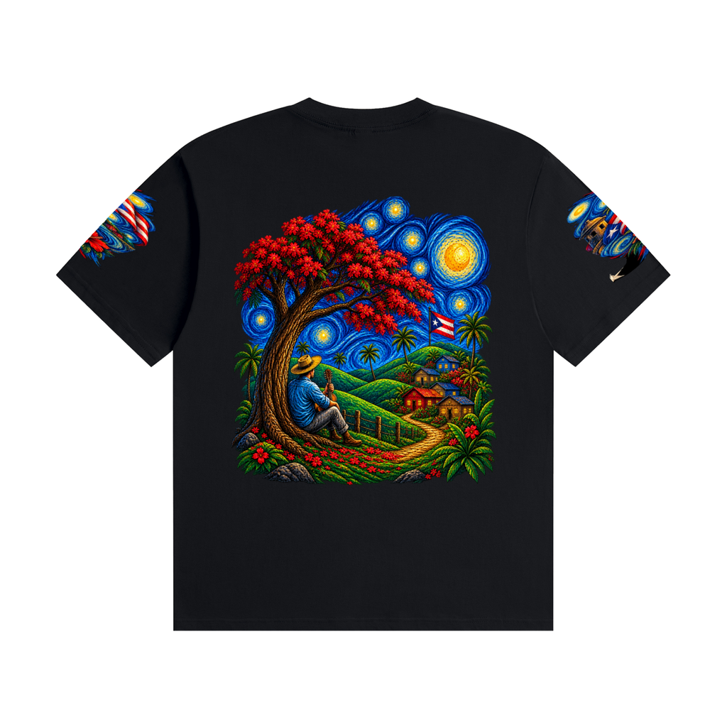 Puerto Rico Under the Stars Graphic Tee | Island Roots Heritage Shirt Unisex Seamless Cotton T-Shirt
