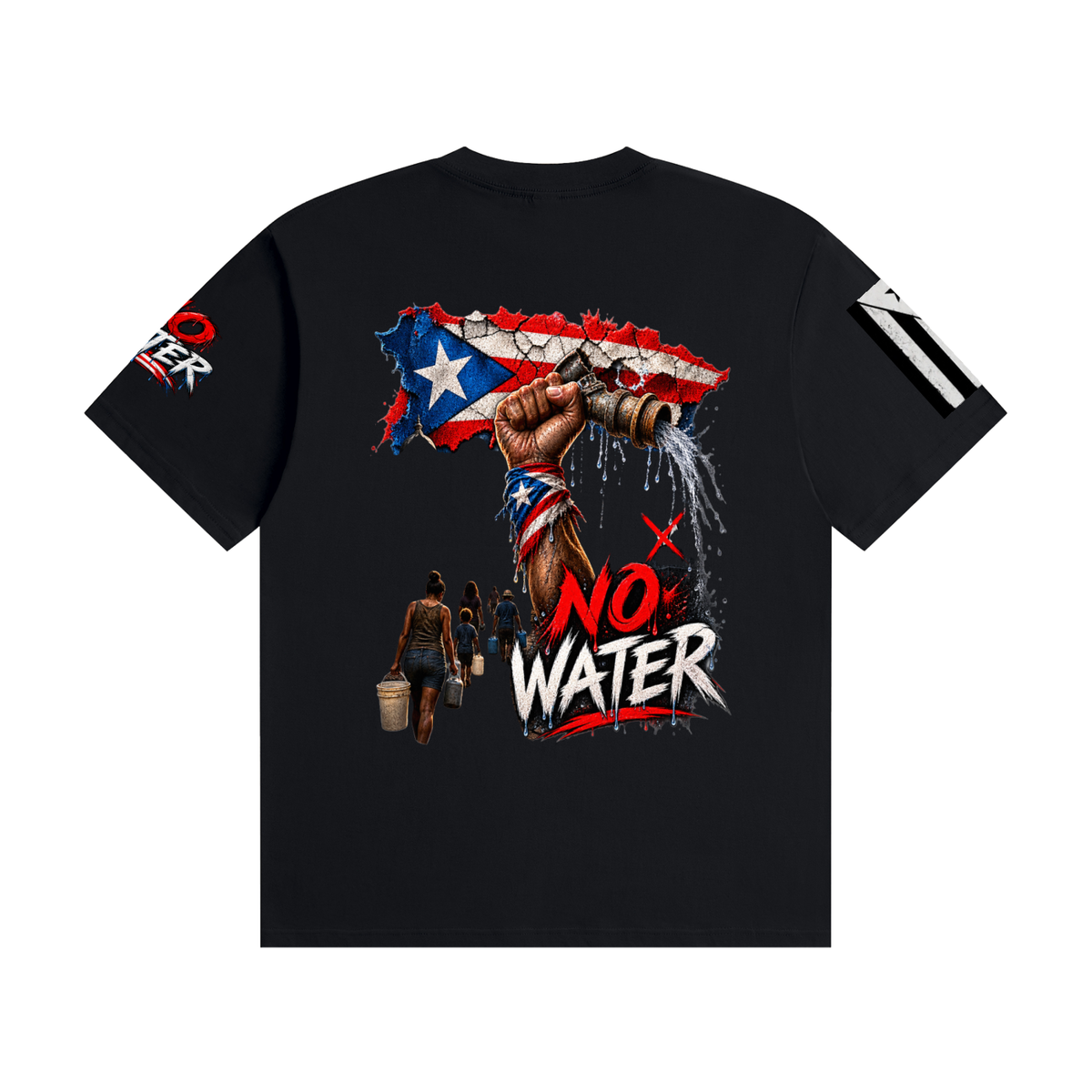 NO WATER Puerto Rico Statement Tee – Island Pride Shirt Unisex Seamless Cotton T-Shirt