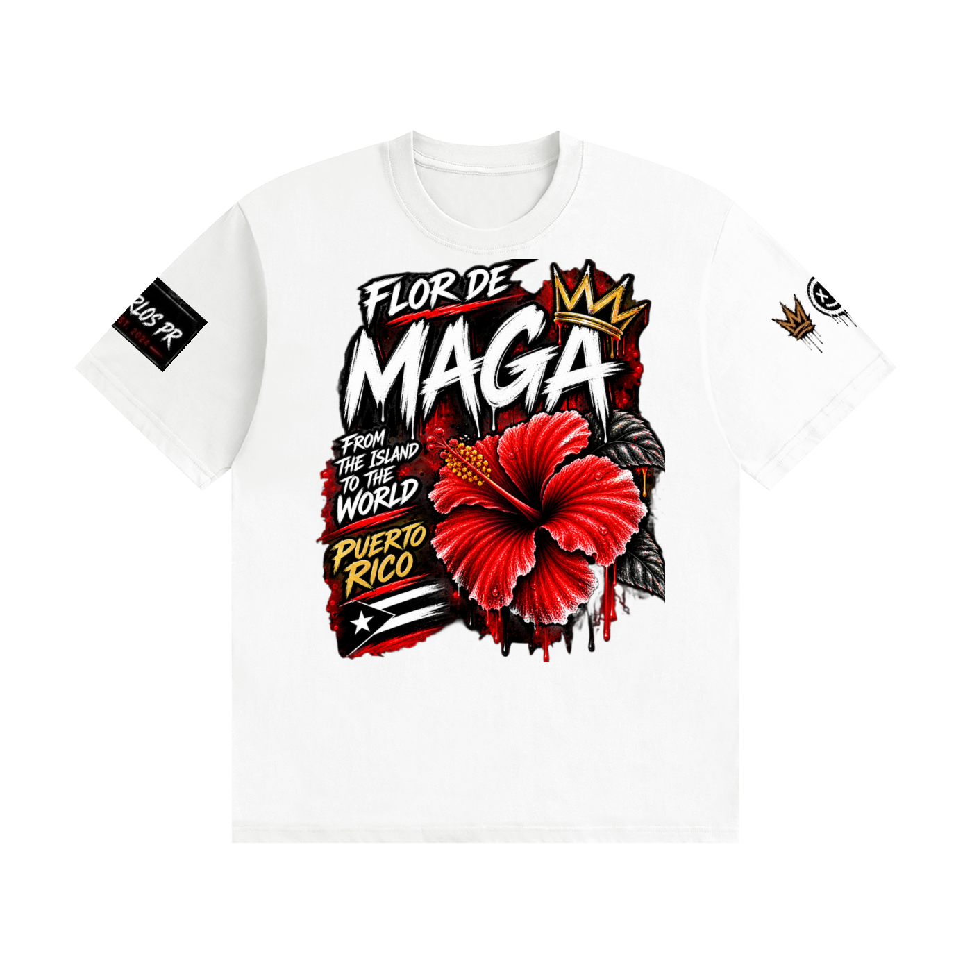 FLOR DE MAGA — Puerto Rico Heritage Tee nisex Seamless Cotton T-Shirt