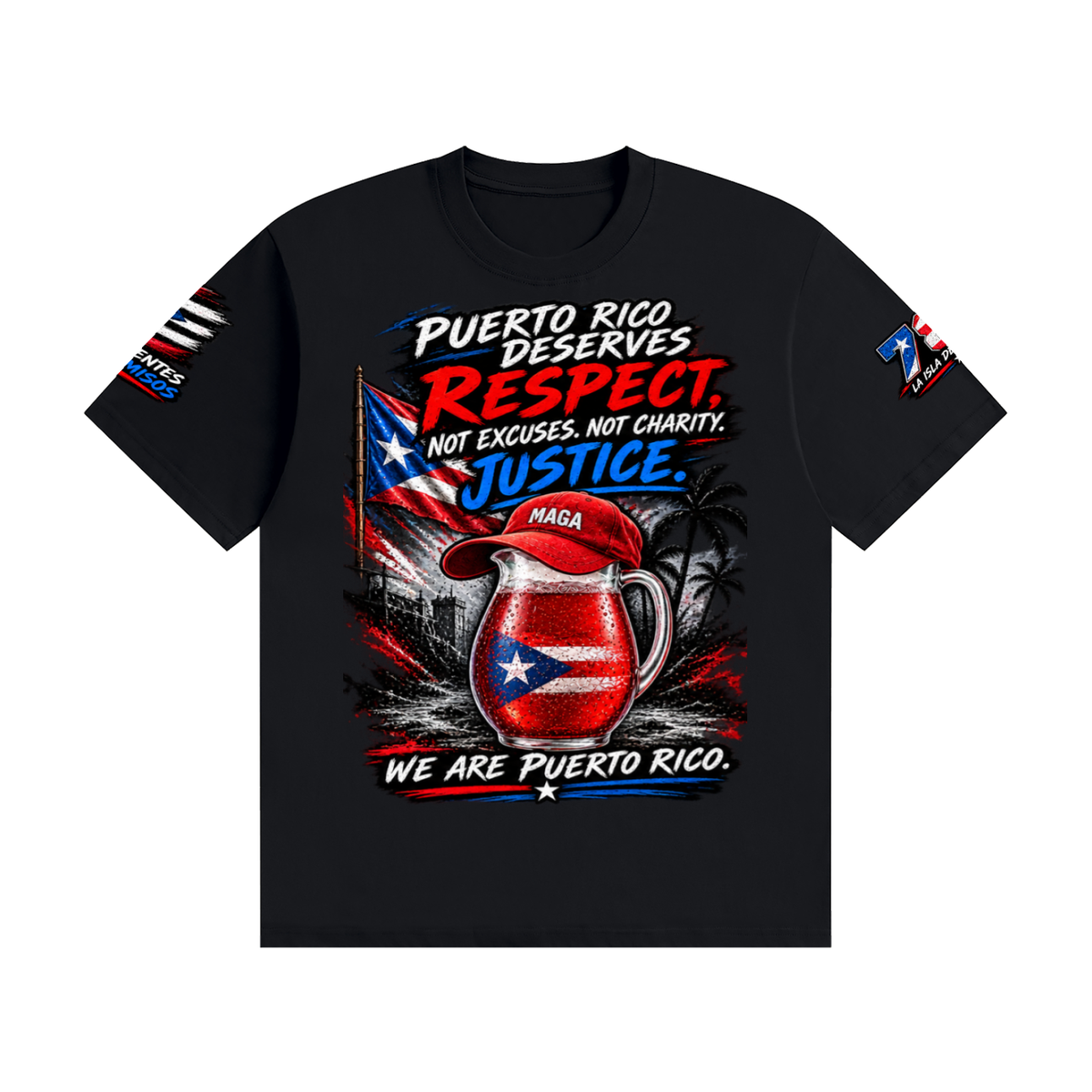 Puerto Rico Deserves Respect – Justice, Resilience & Puerto Rican Pride Graphic Tee Unisex Seamless Cotton T-Shirt