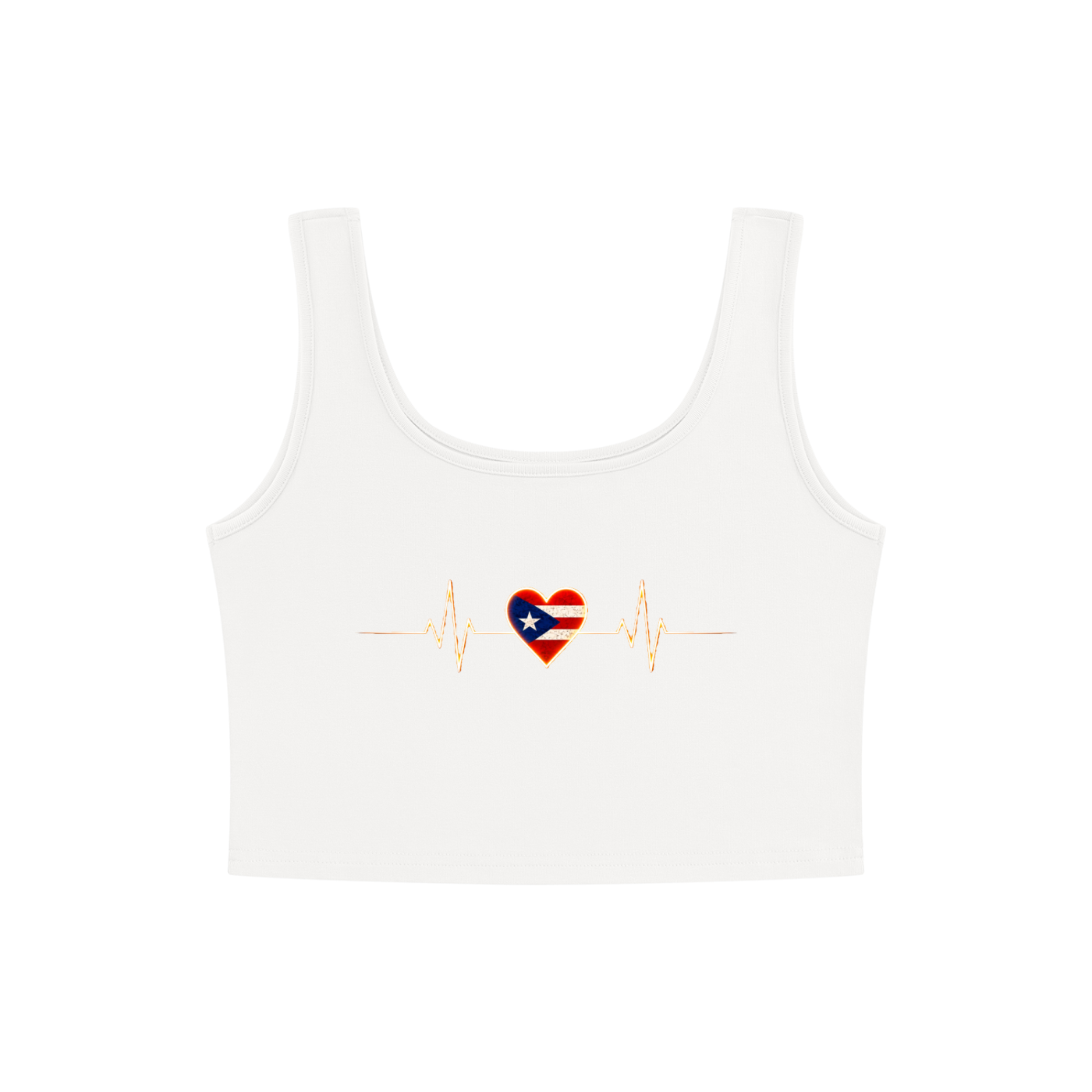 Puerto Rico Heartbeat Women’s Crop Tank Top Women's Cropped Tank Top
