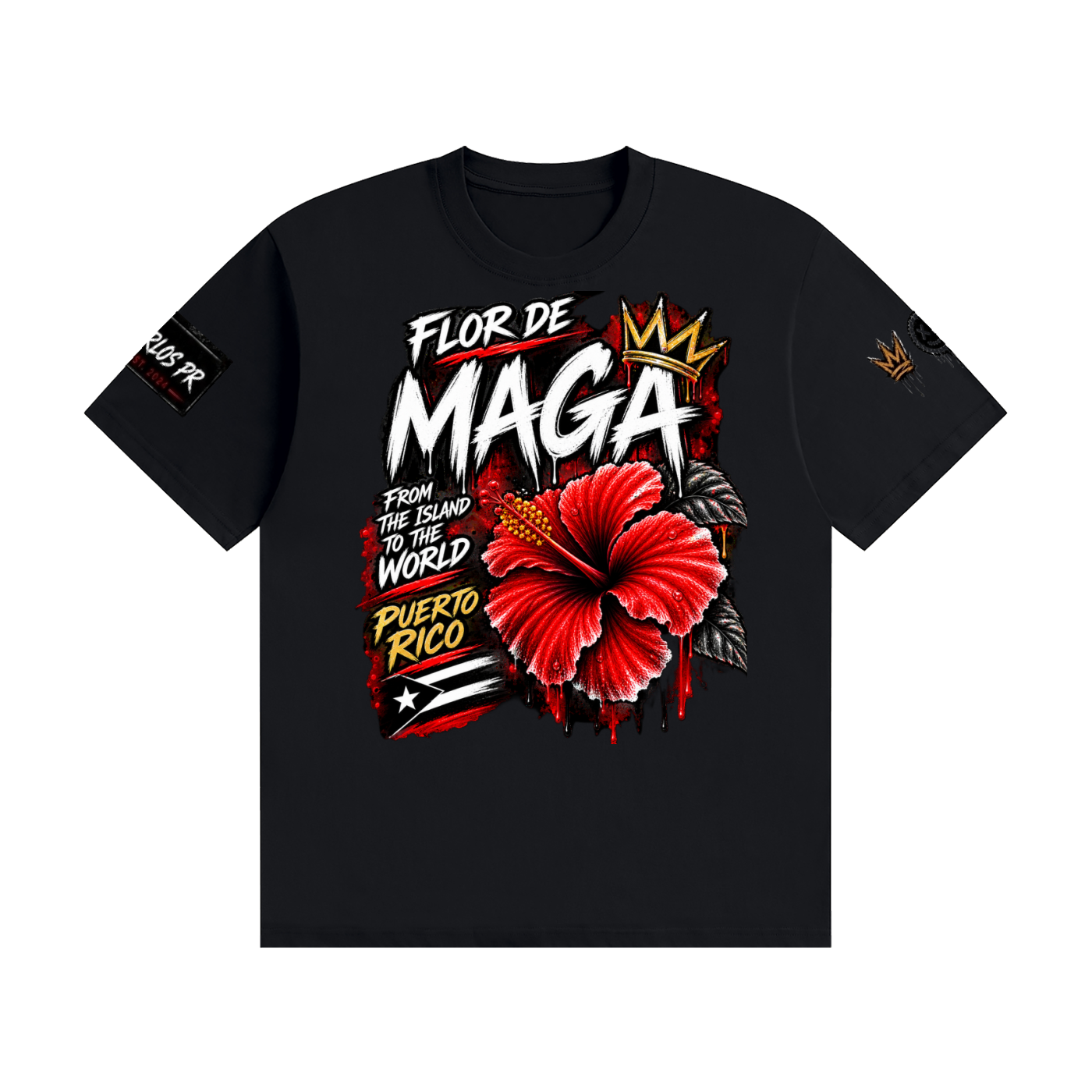 FLOR DE MAGA — Puerto Rico Heritage Tee nisex Seamless Cotton T-Shirt