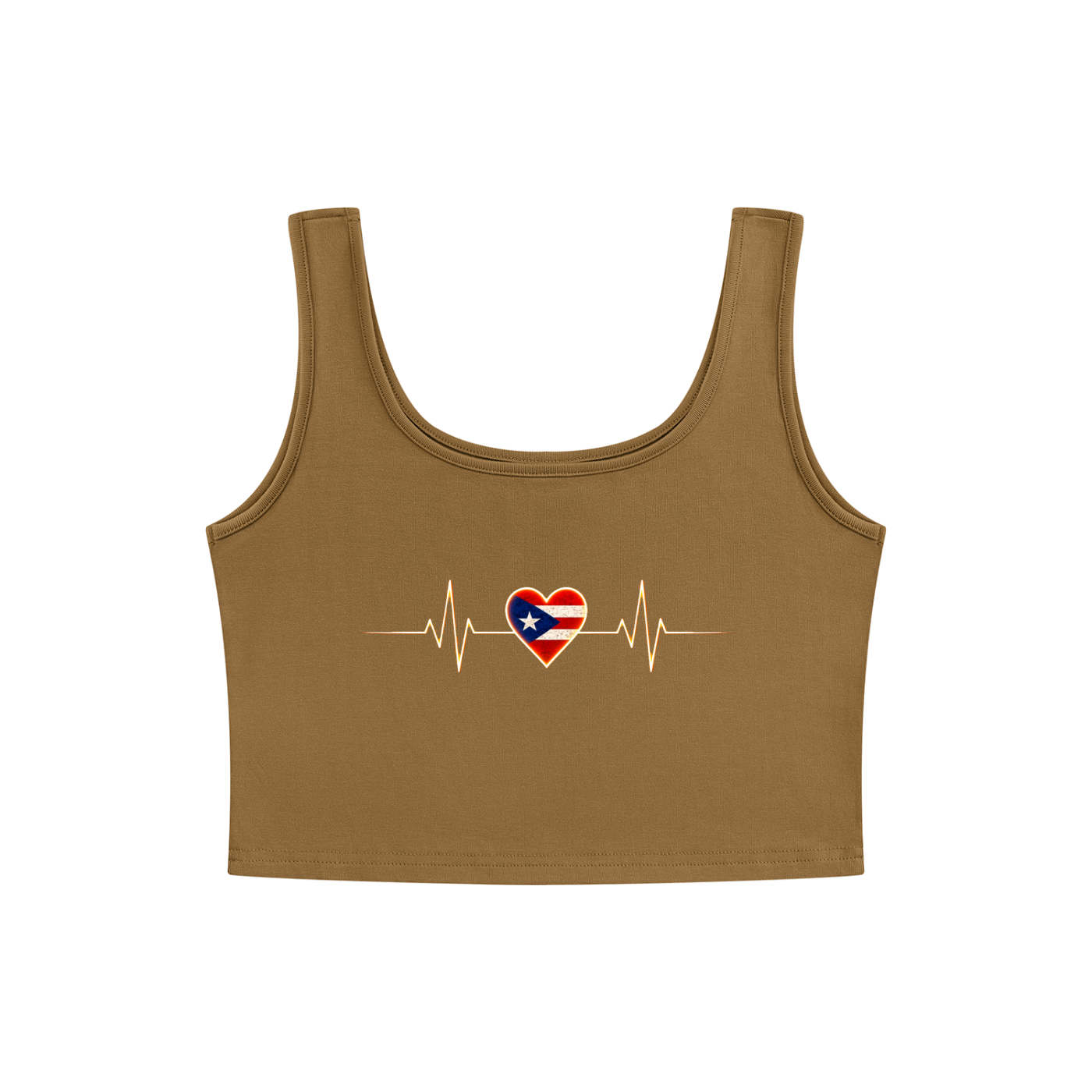 Puerto Rico Heartbeat Women’s Crop Tank Top Women's Cropped Tank Top