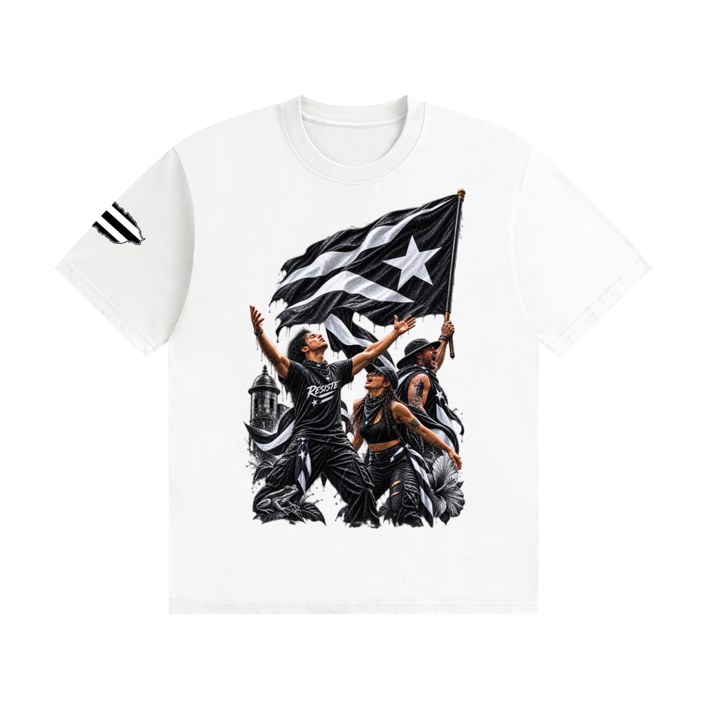 Resistencia Boricua — Black & White Puerto Rico Unisex Graphic T-Shirt Unisex Seamless Cotton T-Shirt