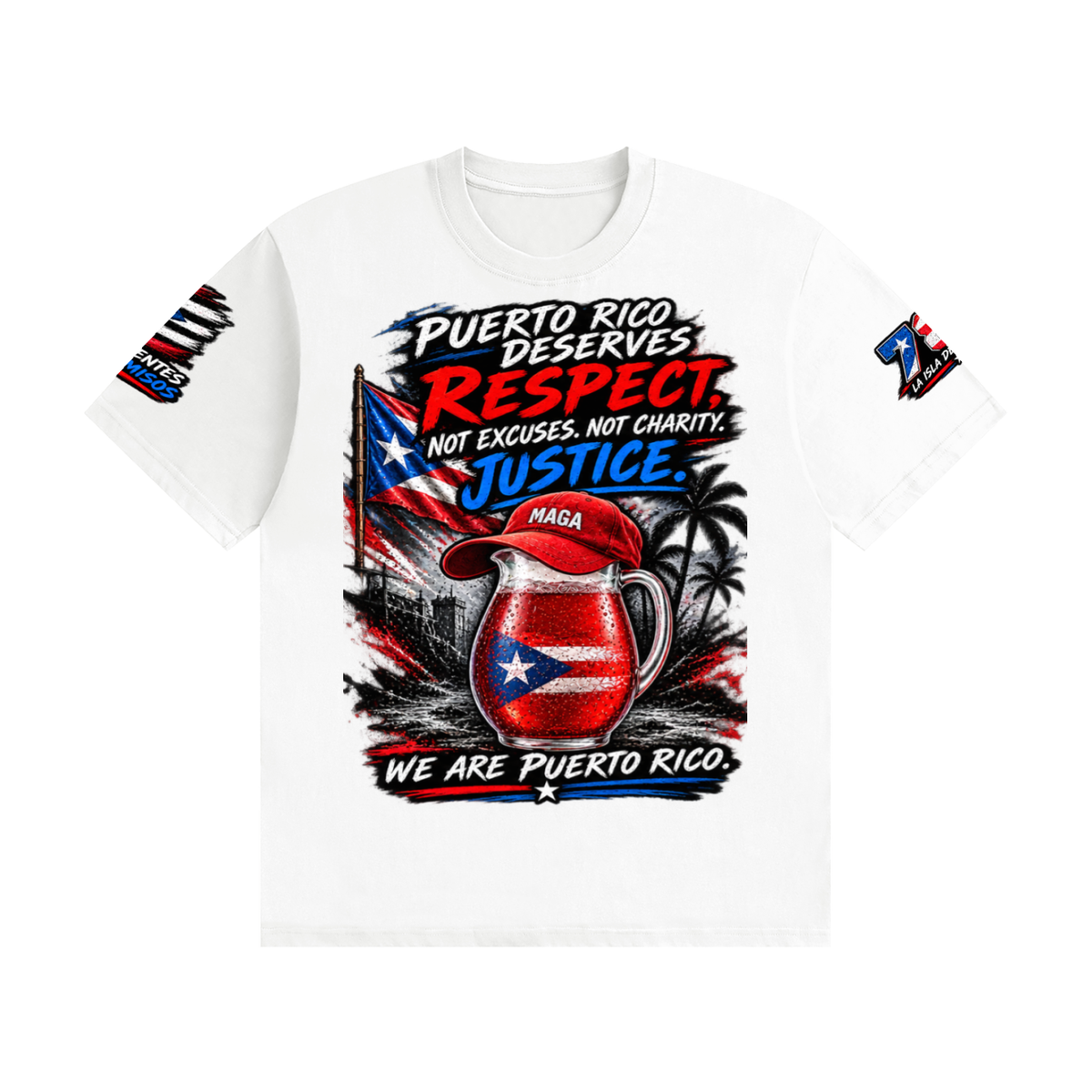 Puerto Rico Deserves Respect – Justice, Resilience & Puerto Rican Pride Graphic Tee Unisex Seamless Cotton T-Shirt