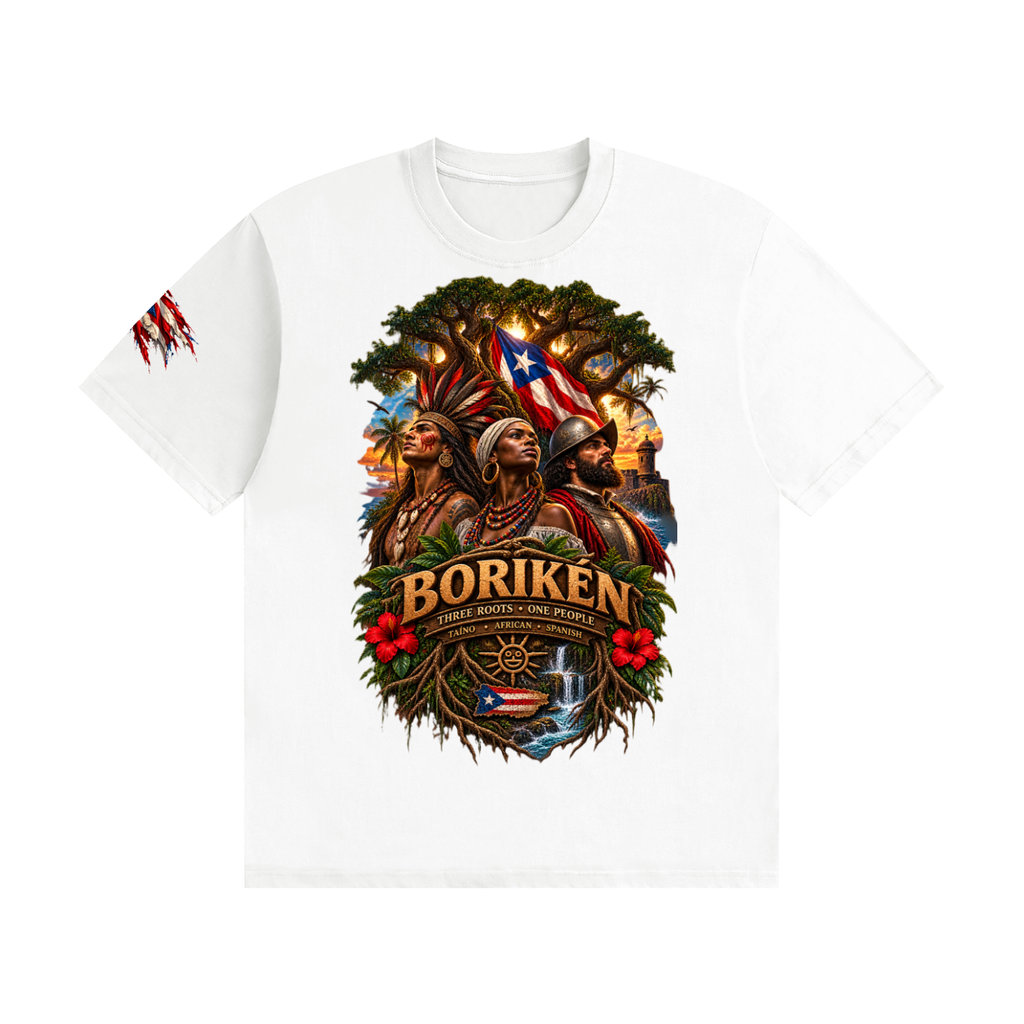 BORIKÉN Puerto Rico Heritage Unisex T-Shirt | Roots, Culture & Ancestral Pride Tee Unisex Seamless Cotton T-Shirt