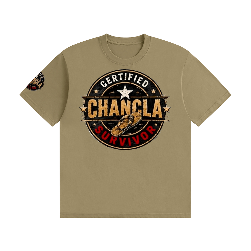 Certified Chancla Survivor T-Shirt – Funny Latino & Puerto Rican Culture Tee T-Shirt