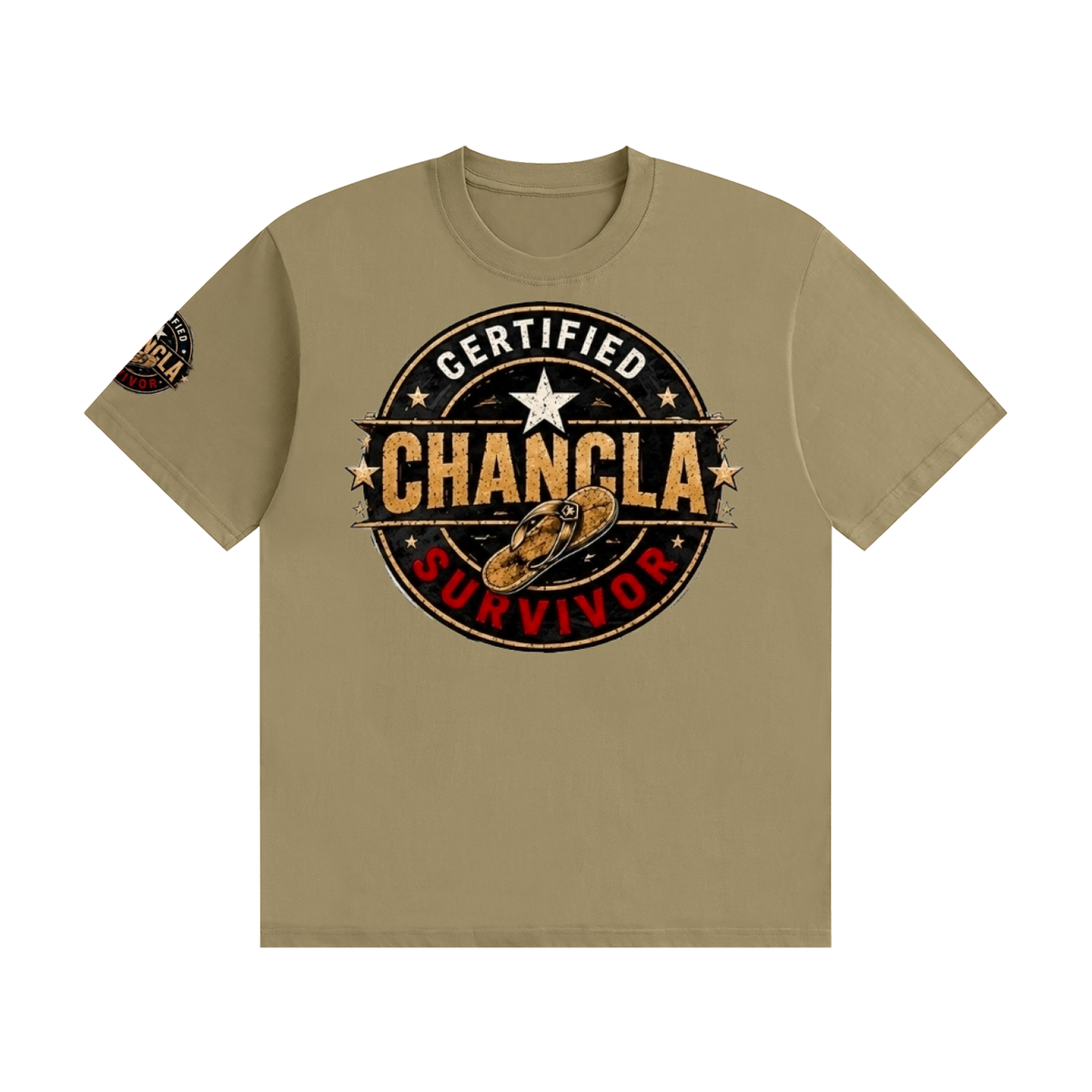 Certified Chancla Survivor T-Shirt – Funny Latino & Puerto Rican Culture Tee T-Shirt