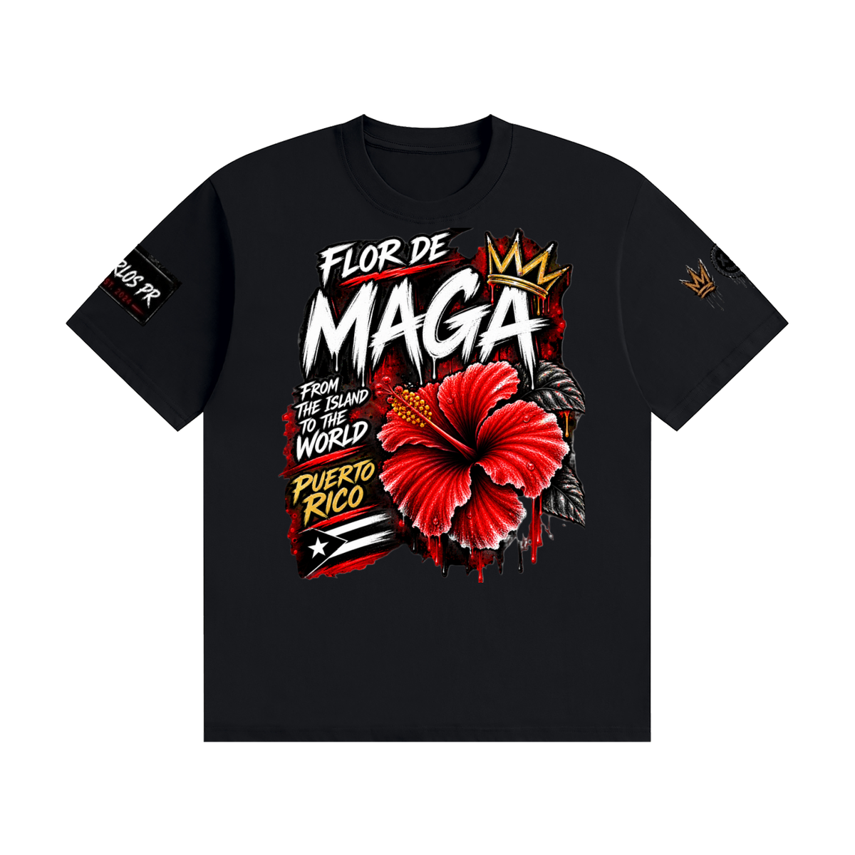 FLOR DE MAGA — Puerto Rico Heritage Tee nisex Seamless Cotton T-Shirt