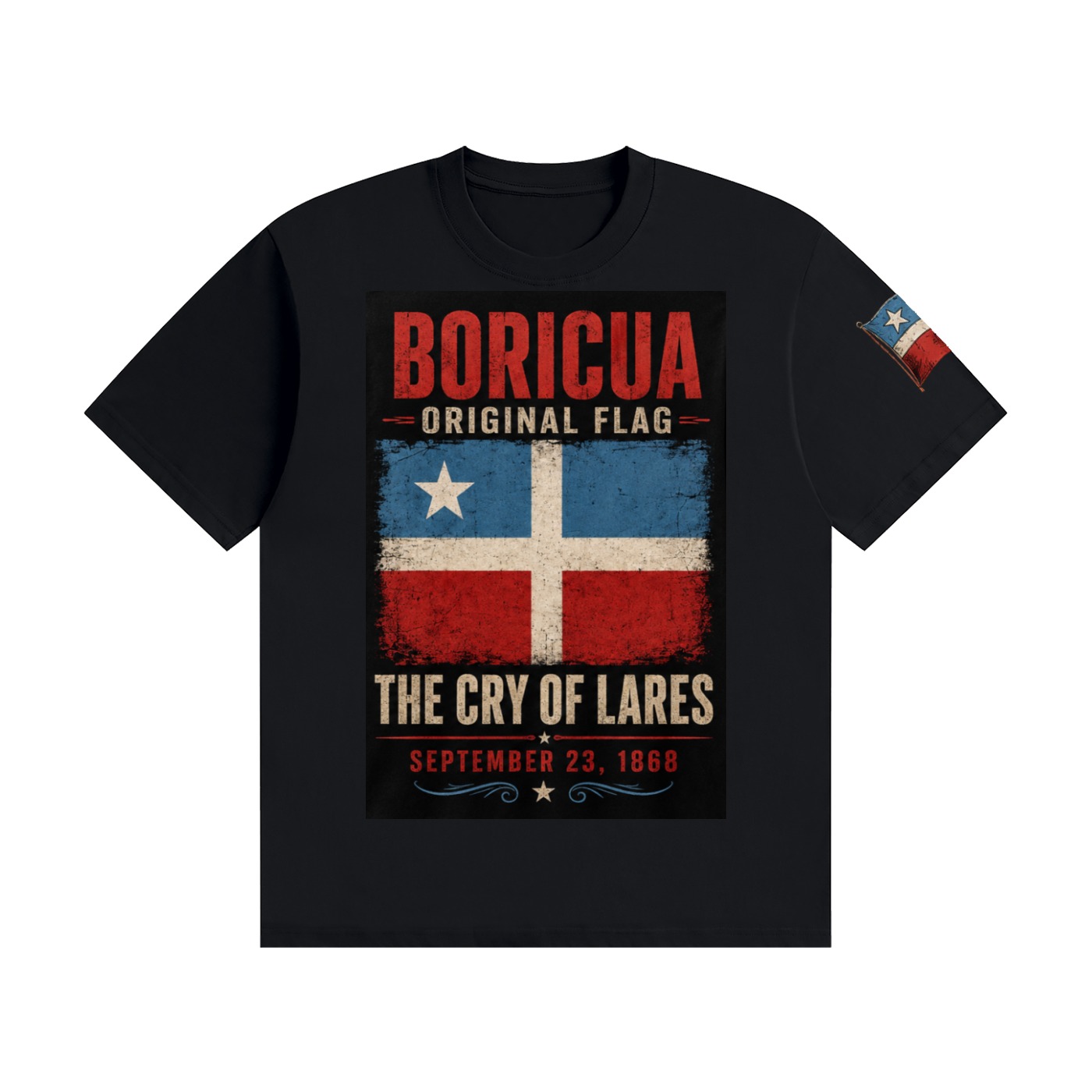 Grito de Lares 1868 Puerto Rico Heritage T-Shirt – Original Flag / Cry of Lares Unisex Seamless Cotton T-Shirt